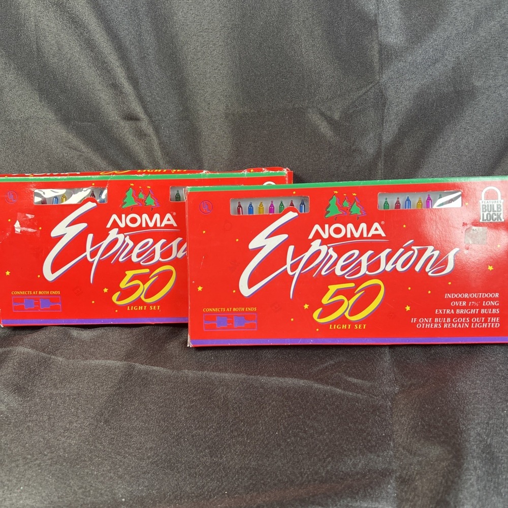 New VTG  Set Of  2 - Noma‎ Expressions 50ct End To End Christmas Light Sets
